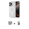 MARSİLYAN™- iPhone 16 Pro Max Kılıf Ahenk Yansıma Prime - Siyah Bilvis Hayalet Cam Ekran Koruyucu + Pers Alüminyum Kamera Lens - GI