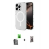 MARSİLYAN™- iPhone 16 Pro Max Kılıf Ahenk Yansıma Prime - Siyah Bilvis Hayalet Cam Ekran Koruyucu + Raze Metal Kamera Lens - SH