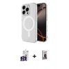 MARSİLYAN™- iPhone 16 Pro Max Kılıf Ahenk Yansıma Prime - Siyah Bilvis Hayalet Cam Ekran Koruyucu + Bilvis Titan Kamera Lens - TMGI