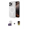 MARSİLYAN™- iPhone 16 Pro Max Kılıf Ahenk Yansıma Prime - Siyah Buffer Cam Ekran Koruyucu + Gümüş Bilvis Titan Kamera Lens