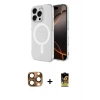 MARSİLYAN™- iPhone 16 Pro Max Kılıf Ahenk Yansıma Prime - Siyah Buffer Cam Ekran Koruyucu + Pers Alüminyum Kamera Lens - CLTM