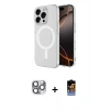 MARSİLYAN™- iPhone 16 Pro Max Kılıf Ahenk Yansıma Prime - Siyah Buffer Hayalet Cam Ekran Koruyucu + Pers Alüminyum Kamera Lens - GI