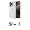 MARSİLYAN™- iPhone 16 Pro Max Kılıf Ahenk Yansıma Prime - Siyah Joko Magic 5D Cam + Pers Alüminyum Kamera Lens - GI