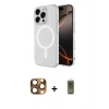 MARSİLYAN™- iPhone 16 Pro Max Kılıf Ahenk Yansıma Prime - Siyah Joko Magic 5D Hayalet Cam + Pers Alüminyum Kamera Lens - CLTM