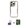 MARSİLYAN™- iPhone 16 Pro Max Kılıf Akış Çizgi Koleksiyonu - Şeffaf 360 Full Body Arka Koruyucu + Bilvis Titan Kamera Lens - SH