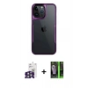 MARSİLYAN™- iPhone 16 Pro Max Kılıf Akış Çizgi Koleksiyonu - Şeffaf 360 Full Body Arka Koruyucu + Gümüş Bilvis Titan Kamera Lens