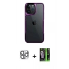 MARSİLYAN™- iPhone 16 Pro Max Kılıf Akış Çizgi Koleksiyonu - Şeffaf 360 Full Body Arka Koruyucu + Pers Alüminyum Kamera Lens - GI