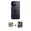 MARSİLYAN™- iPhone 16 Pro Max Kılıf Akış Çizgi Koleksiyonu - Şeffaf 360 Full Body Arka Koruyucu + Pers Alüminyum Kamera Lens - CLTM