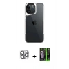 MARSİLYAN™- iPhone 16 Pro Max Kılıf Akış Çizgi Koleksiyonu - Şeffaf 360 Full Body Arka Koruyucu + Pers Alüminyum Kamera Lens - GI