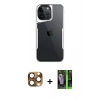 MARSİLYAN™- iPhone 16 Pro Max Kılıf Akış Çizgi Koleksiyonu - Şeffaf 360 Full Body Arka Koruyucu + Pers Alüminyum Kamera Lens - CLTM