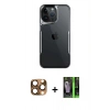 MARSİLYAN™- iPhone 16 Pro Max Kılıf Akış Çizgi Koleksiyonu - Şeffaf 360 Full Body Arka Koruyucu + Pers Alüminyum Kamera Lens - CLTM