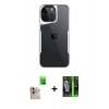 MARSİLYAN™- iPhone 16 Pro Max Kılıf Akış Çizgi Koleksiyonu - Şeffaf 360 Full Body Arka Koruyucu + Raze Metal Kamera Lens - NLGY