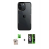 MARSİLYAN™- iPhone 16 Pro Max Kılıf Akış Çizgi Koleksiyonu - Şeffaf 360 Full Body Arka Koruyucu + Raze Metal Kamera Lens - NLGY