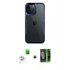 MARSİLYAN™- iPhone 16 Pro Max Kılıf Akış Çizgi Koleksiyonu - Şeffaf 360 Full Body Arka Koruyucu + Raze Metal Kamera Lens - BZ