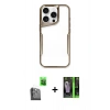 MARSİLYAN™- iPhone 16 Pro Max Kılıf Akış Çizgi Koleksiyonu - Şeffaf 360 Full Body Arka Koruyucu + Raze Metal Kamera Lens - SH