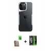 MARSİLYAN™- iPhone 16 Pro Max Kılıf Akış Çizgi Koleksiyonu - Şeffaf 360 Full Body Arka Koruyucu + Raze Metal Kamera Lens - CLTM