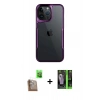 MARSİLYAN™- iPhone 16 Pro Max Kılıf Akış Çizgi Koleksiyonu - Şeffaf 360 Full Body Arka Koruyucu + Raze Metal Kamera Lens - CLTM