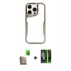 MARSİLYAN™- iPhone 16 Pro Max Kılıf Akış Çizgi Koleksiyonu - Şeffaf 360 Full Body Arka Koruyucu + Raze Metal Kamera Lens - CLTM