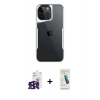 MARSİLYAN™- iPhone 16 Pro Max Kılıf Akış Çizgi Koleksiyonu - Şeffaf Pasifik Cam Ekran Koruyucu + Bilvis Titan Kamera Lens - SH