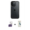 MARSİLYAN™- iPhone 16 Pro Max Kılıf Akış Çizgi Koleksiyonu - Şeffaf Pasifik Cam Ekran Koruyucu + Bilvis Titan Kamera Lens - SH