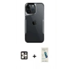 MARSİLYAN™- iPhone 16 Pro Max Kılıf Akış Çizgi Koleksiyonu - Şeffaf Pasifik Cam Ekran Koruyucu + Gold PVD Metal Kamera Lens