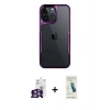 MARSİLYAN™- iPhone 16 Pro Max Kılıf Akış Çizgi Koleksiyonu - Şeffaf Pasifik Cam Ekran Koruyucu + Bilvis Titan Kamera Lens - GS
