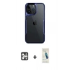 MARSİLYAN™- iPhone 16 Pro Max Kılıf Akış Çizgi Koleksiyonu - Şeffaf Pasifik Cam Ekran Koruyucu + PVD Metal Kamera Lens - GS