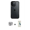 MARSİLYAN™- iPhone 16 Pro Max Kılıf Akış Çizgi Koleksiyonu - Şeffaf Pasifik Cam Ekran Koruyucu + Pers Alüminyum Kamera Lens - GI