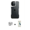 MARSİLYAN™- iPhone 16 Pro Max Kılıf Akış Çizgi Koleksiyonu - Şeffaf Pasifik Cam Ekran Koruyucu + Pers Alüminyum Kamera Lens - GS