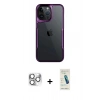 MARSİLYAN™- iPhone 16 Pro Max Kılıf Akış Çizgi Koleksiyonu - Şeffaf Pasifik Cam Ekran Koruyucu + Pers Alüminyum Kamera Lens - GS
