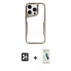 MARSİLYAN™- iPhone 16 Pro Max Kılıf Akış Çizgi Koleksiyonu - Şeffaf Pasifik Cam Ekran Koruyucu + PVD Metal Kamera Lens - SH