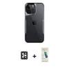 MARSİLYAN™- iPhone 16 Pro Max Kılıf Akış Çizgi Koleksiyonu - Şeffaf Pasifik Cam Ekran Koruyucu + PVD Metal Kamera Lens - SH