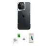 MARSİLYAN™- iPhone 16 Pro Max Kılıf Akış Çizgi Koleksiyonu - Şeffaf Pasifik Cam Ekran Koruyucu + Raze Metal Kamera Lens - BZ
