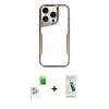 MARSİLYAN™- iPhone 16 Pro Max Kılıf Akış Çizgi Koleksiyonu - Şeffaf Pasifik Cam Ekran Koruyucu + Raze Metal Kamera Lens - BZ