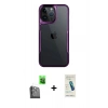 MARSİLYAN™- iPhone 16 Pro Max Kılıf Akış Çizgi Koleksiyonu - Şeffaf Pasifik Cam Ekran Koruyucu + Raze Metal Kamera Lens - SH