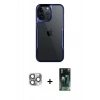 MARSİLYAN™- iPhone 16 Pro Max Kılıf Akış Çizgi Koleksiyonu - Siyah 360 Mat Full Body Arka Koruyucu + Pers Alüminyum Kamera Lens - GI