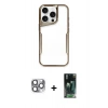 MARSİLYAN™- iPhone 16 Pro Max Kılıf Akış Çizgi Koleksiyonu - Siyah 360 Mat Full Body Arka Koruyucu + Pers Alüminyum Kamera Lens - GI