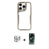 MARSİLYAN™- iPhone 16 Pro Max Kılıf Akış Çizgi Koleksiyonu - Siyah 360 Mat Full Body Arka Koruyucu + Pers Alüminyum Kamera Lens - GS