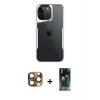 MARSİLYAN™- iPhone 16 Pro Max Kılıf Akış Çizgi Koleksiyonu - Siyah 360 Mat Full Body Arka Koruyucu + Pers Alüminyum Kamera Lens - CLTM