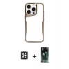 MARSİLYAN™- iPhone 16 Pro Max Kılıf Akış Çizgi Koleksiyonu - Siyah 360 Mat Full Body Arka Koruyucu + PVD Metal Kamera Lens - SH
