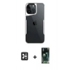 MARSİLYAN™- iPhone 16 Pro Max Kılıf Akış Çizgi Koleksiyonu - Siyah 360 Mat Full Body Arka Koruyucu + PVD Metal Kamera Lens - SH