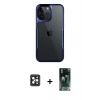 MARSİLYAN™- iPhone 16 Pro Max Kılıf Akış Çizgi Koleksiyonu - Siyah 360 Mat Full Body Arka Koruyucu + PVD Metal Kamera Lens - SH