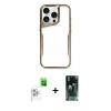 MARSİLYAN™- iPhone 16 Pro Max Kılıf Akış Çizgi Koleksiyonu - Siyah 360 Mat Full Body Arka Koruyucu + Raze Metal Kamera Lens - BZ