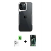 MARSİLYAN™- iPhone 16 Pro Max Kılıf Akış Çizgi Koleksiyonu - Siyah 360 Mat Full Body Arka Koruyucu + Raze Metal Kamera Lens - BZ
