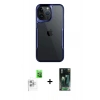 MARSİLYAN™- iPhone 16 Pro Max Kılıf Akış Çizgi Koleksiyonu - Siyah 360 Mat Full Body Arka Koruyucu + Raze Metal Kamera Lens - BZ