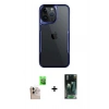 MARSİLYAN™- iPhone 16 Pro Max Kılıf Akış Çizgi Koleksiyonu - Siyah 360 Mat Full Body Arka Koruyucu + Raze Metal Kamera Lens - NLGY