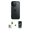 MARSİLYAN™- iPhone 16 Pro Max Kılıf Akış Çizgi Koleksiyonu - Siyah 360 Mat Full Body Arka Koruyucu + Raze Metal Kamera Lens - NLGY
