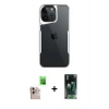 MARSİLYAN™- iPhone 16 Pro Max Kılıf Akış Çizgi Koleksiyonu - Siyah 360 Mat Full Body Arka Koruyucu + Raze Metal Kamera Lens - NLGY