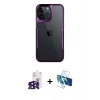 MARSİLYAN™- iPhone 16 Pro Max Kılıf Akış Çizgi Koleksiyonu - Siyah 3D Antistatik Cam Ekran Koruyucu + Bilvis Titan Kamera Lens - SH