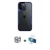 MARSİLYAN™- iPhone 16 Pro Max Kılıf Akış Çizgi Koleksiyonu - Siyah 3D Antistatik Cam Ekran Koruyucu + Pers Alüminyum Kamera Lens - GI